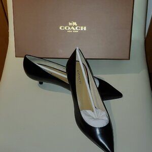 Coach UniPump Black Jet Mirror Kitten Heel Pump - Size 8.5 (Box B)
